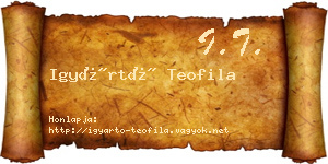 Igyártó Teofila névjegykártya